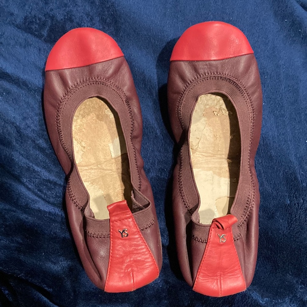 Yosi Samra Fuchsia and Burgundy Flats Size 9
